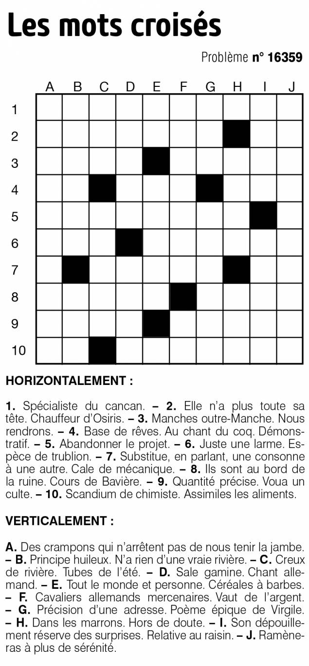 Les mots croisés