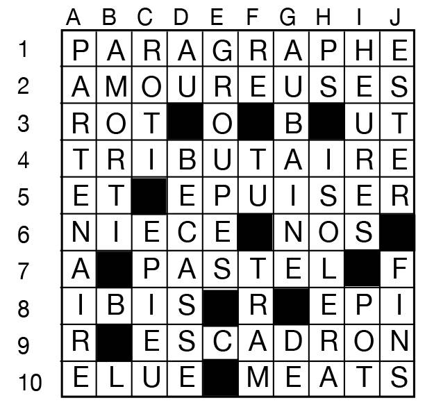 Solutions des mots croisés du précédent numéro