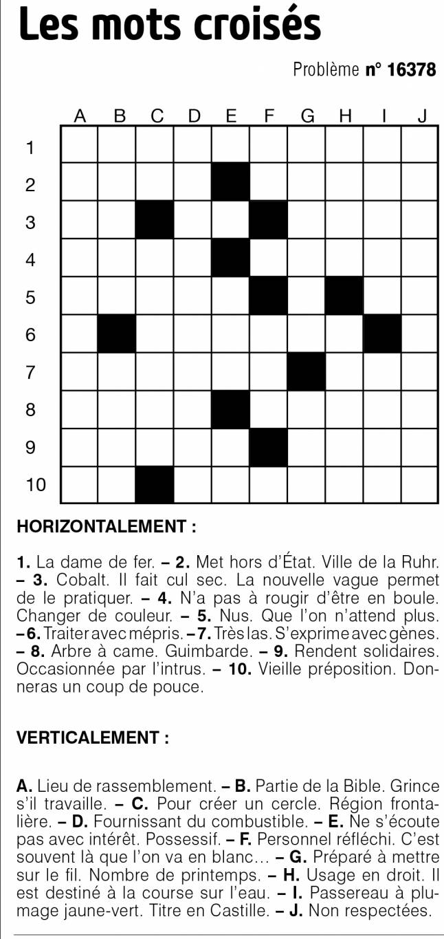 Les mots croisés