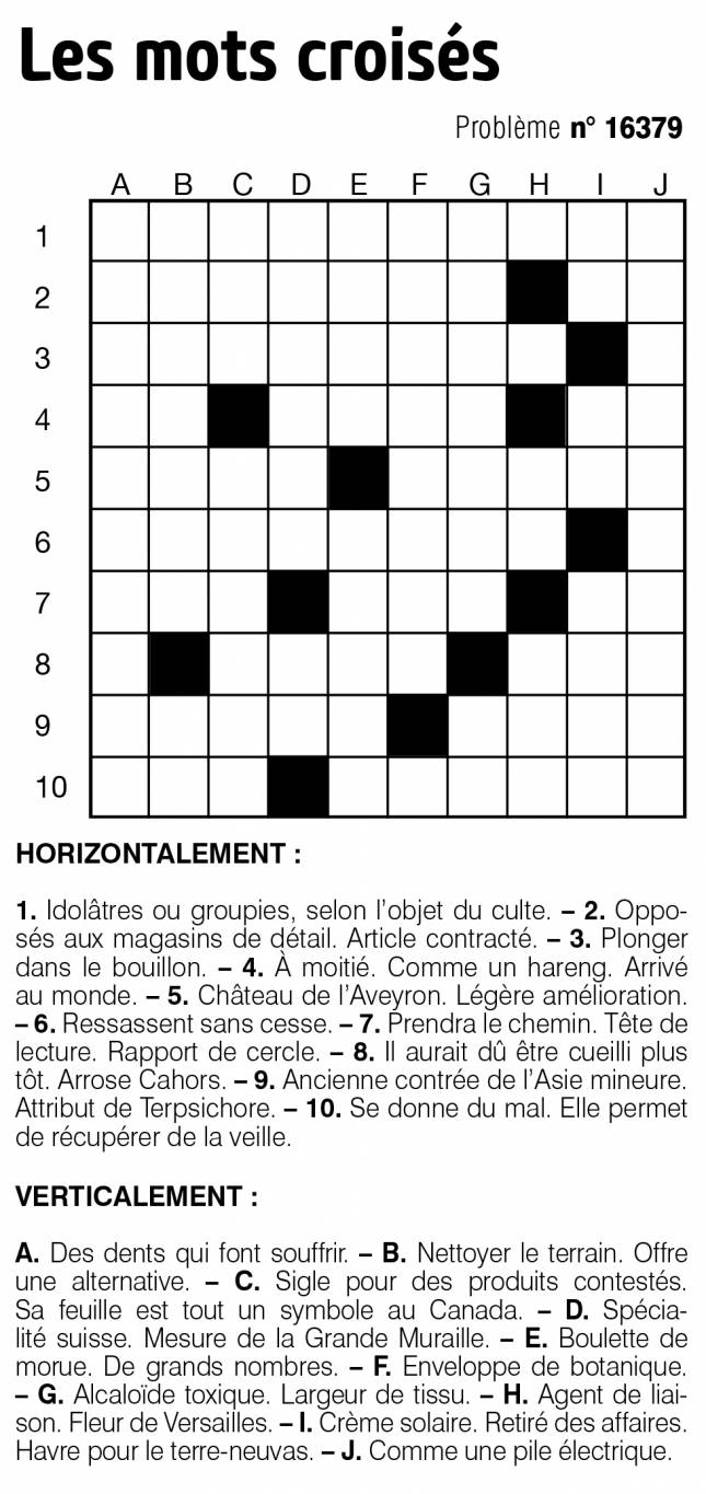 Les mots croisés