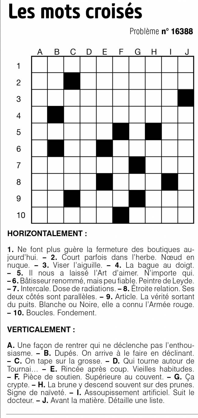 Les mots croisés