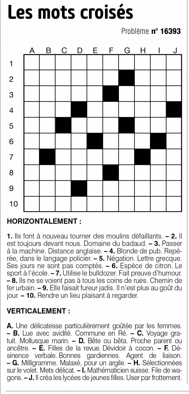 Les mots croisés