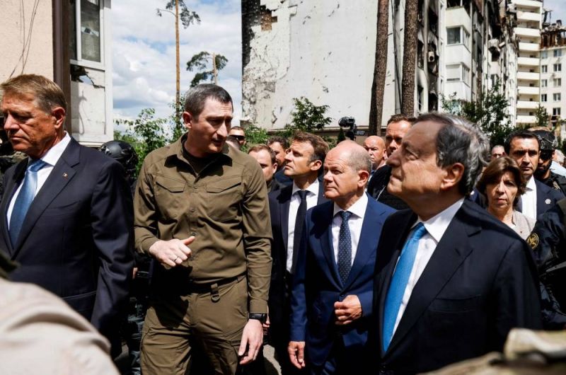Macron, Scholz et Draghi en visite inédite à Kiev, avant une décision cruciale de l'UE