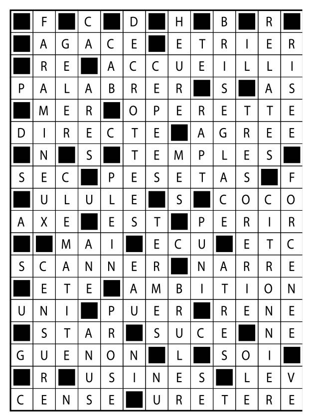 Solutions des mots fléchés du précédent numéro