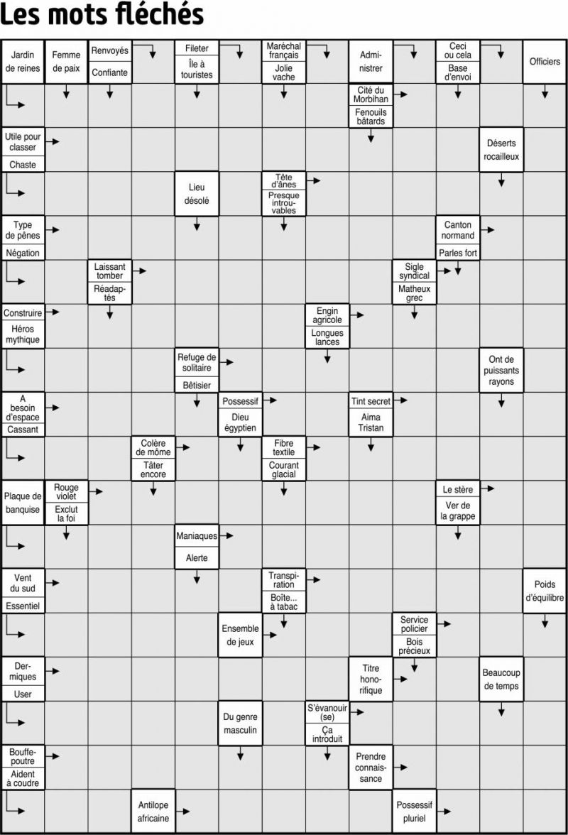 Les mots fléchés