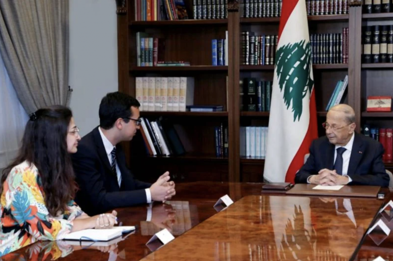 President Michel Aoun and Finance Minister Youssef Khalil meet with the IMF