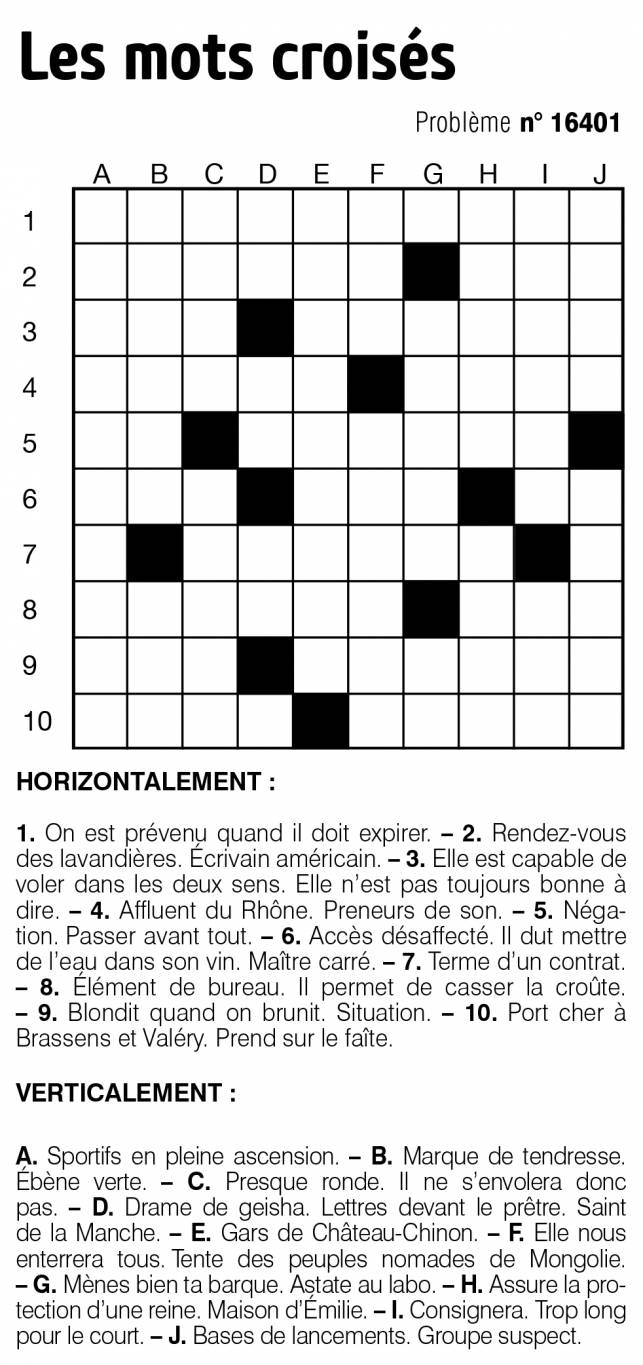 Les mots croisés