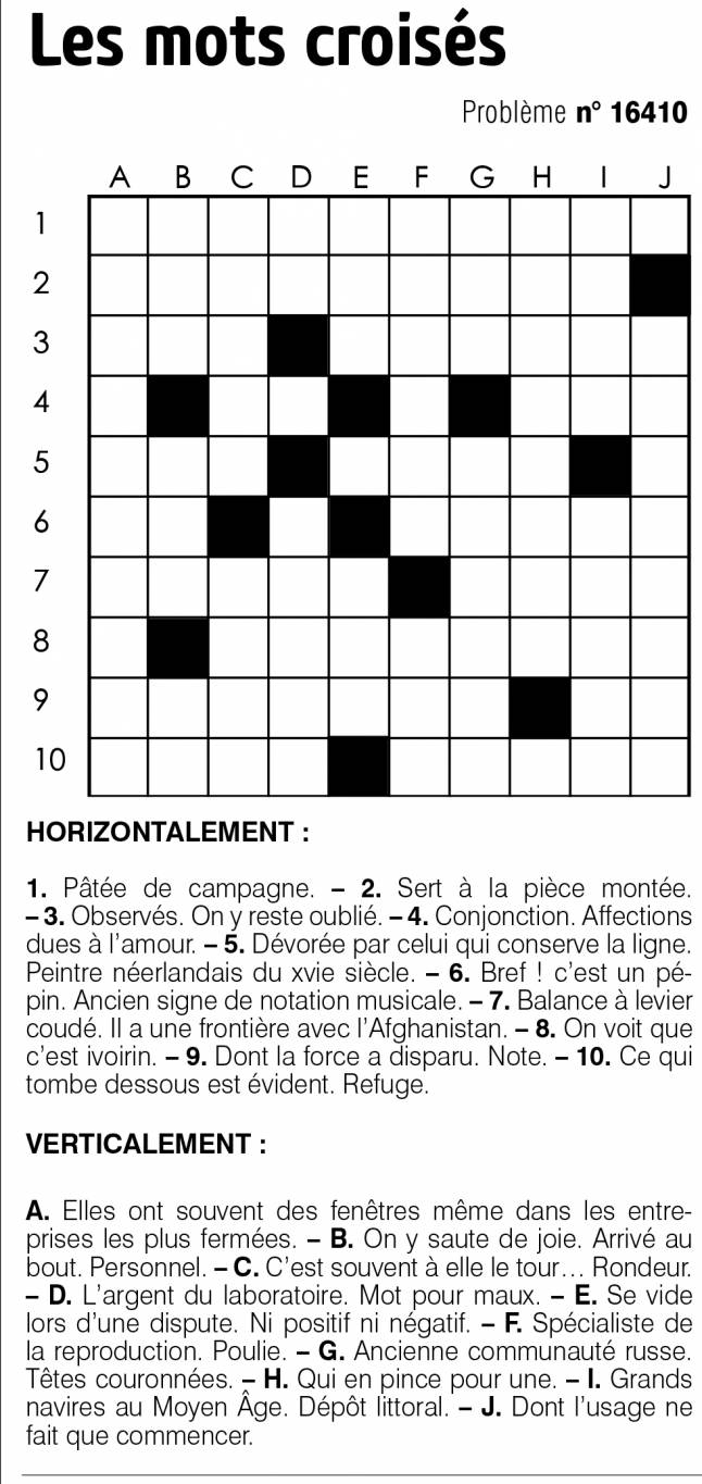 Les mots croisés