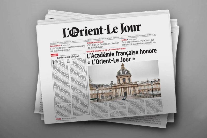 The French Academy awards its Grande Médaille de la Francophonie to L'Orient-Le Jour