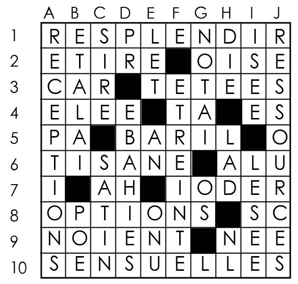 Solutions des mots croisés du précédent numéro