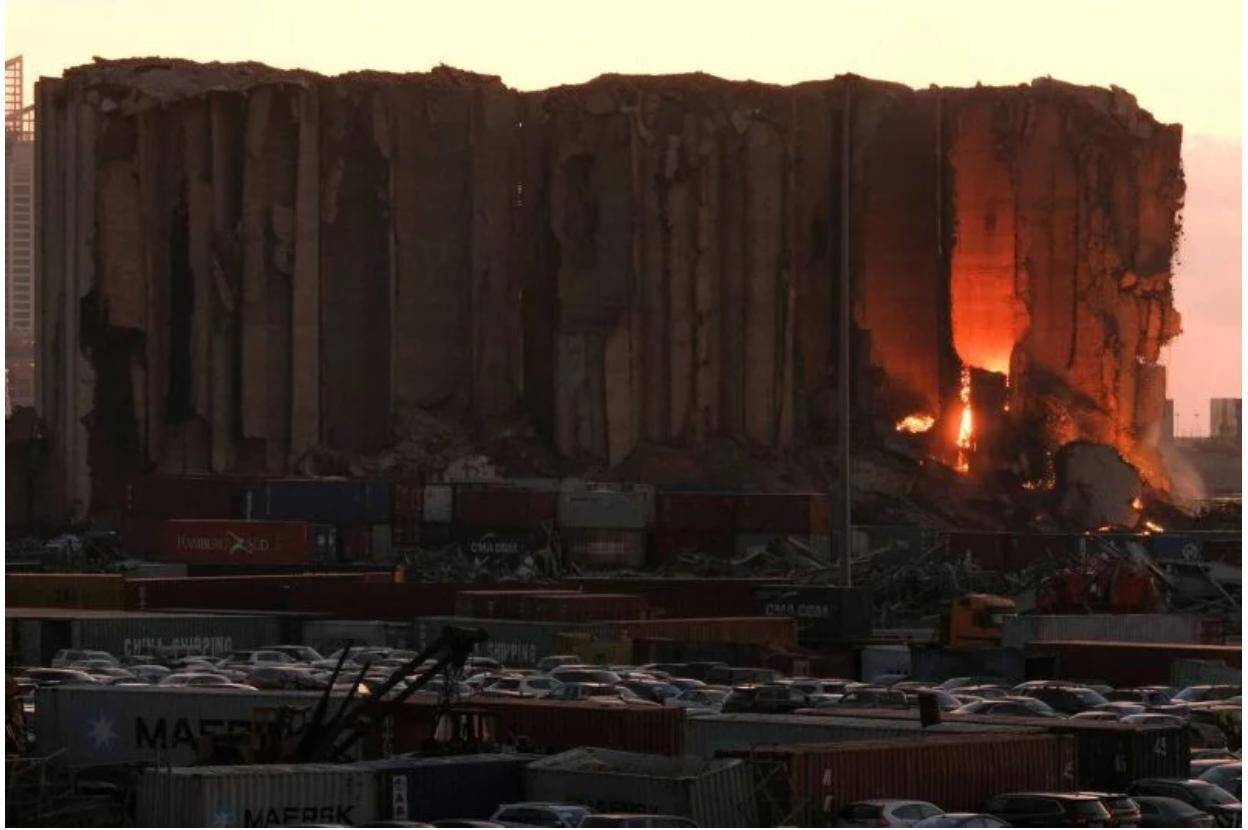 Over a week after Beirut port’s grain silos erupt in flame, an