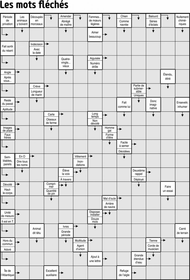 Les mots fléchés