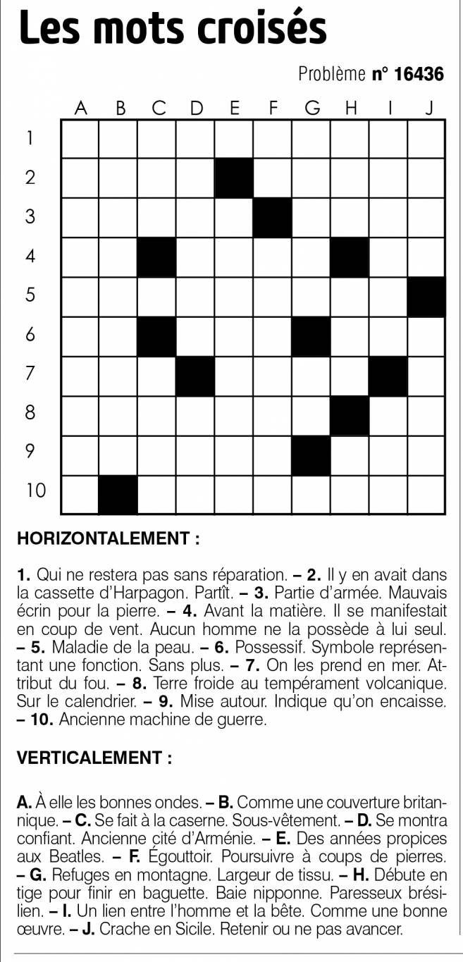 Les mots croisés