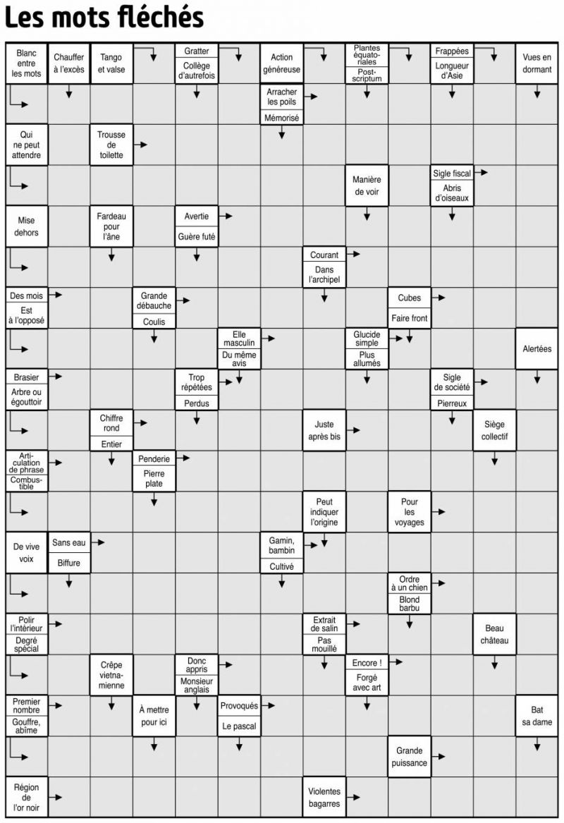 Les mots fléchés