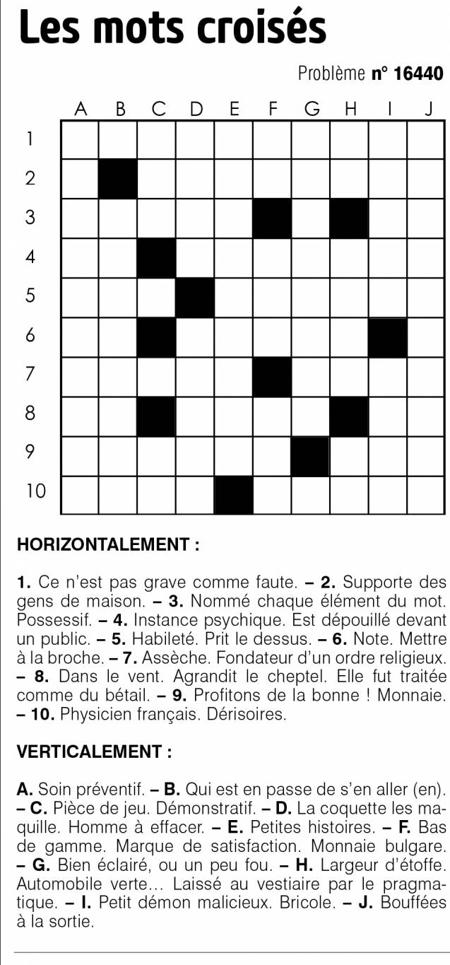 Les mots croisés