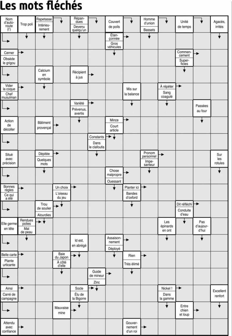 Les mots fléchés