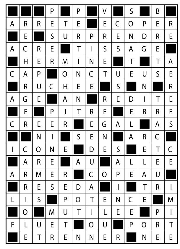 Solutions des mots fléchés du précédent numéro