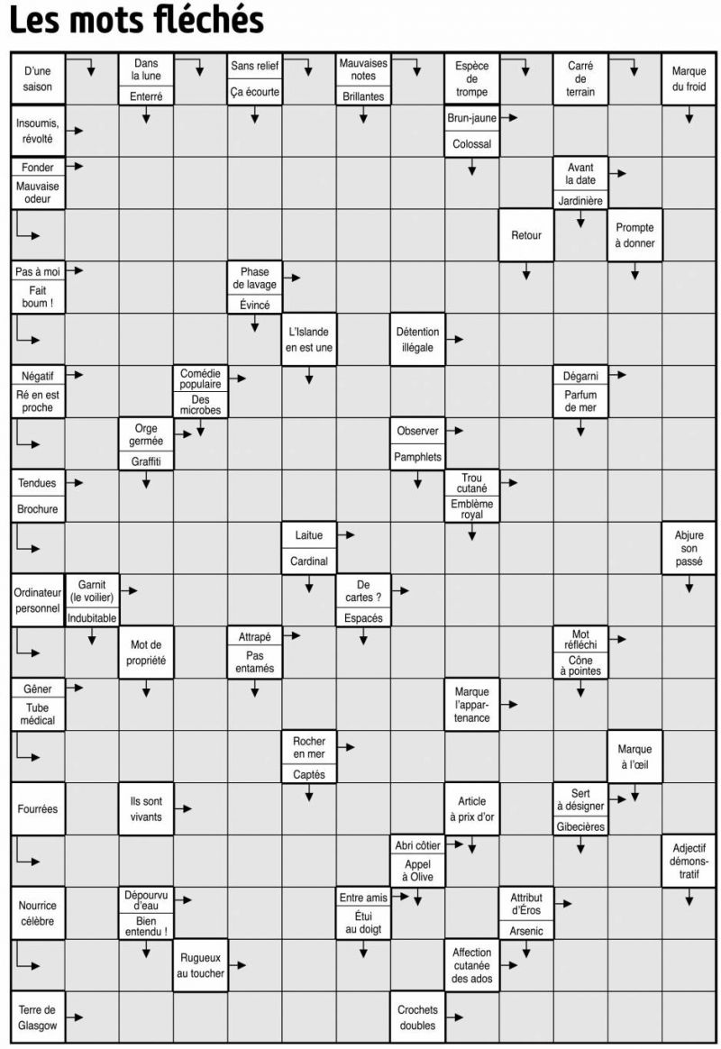 Les mots fléchés