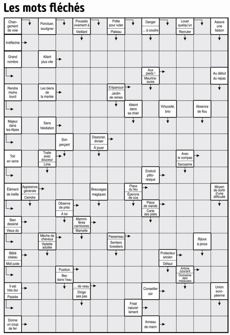 Les mots fléchés