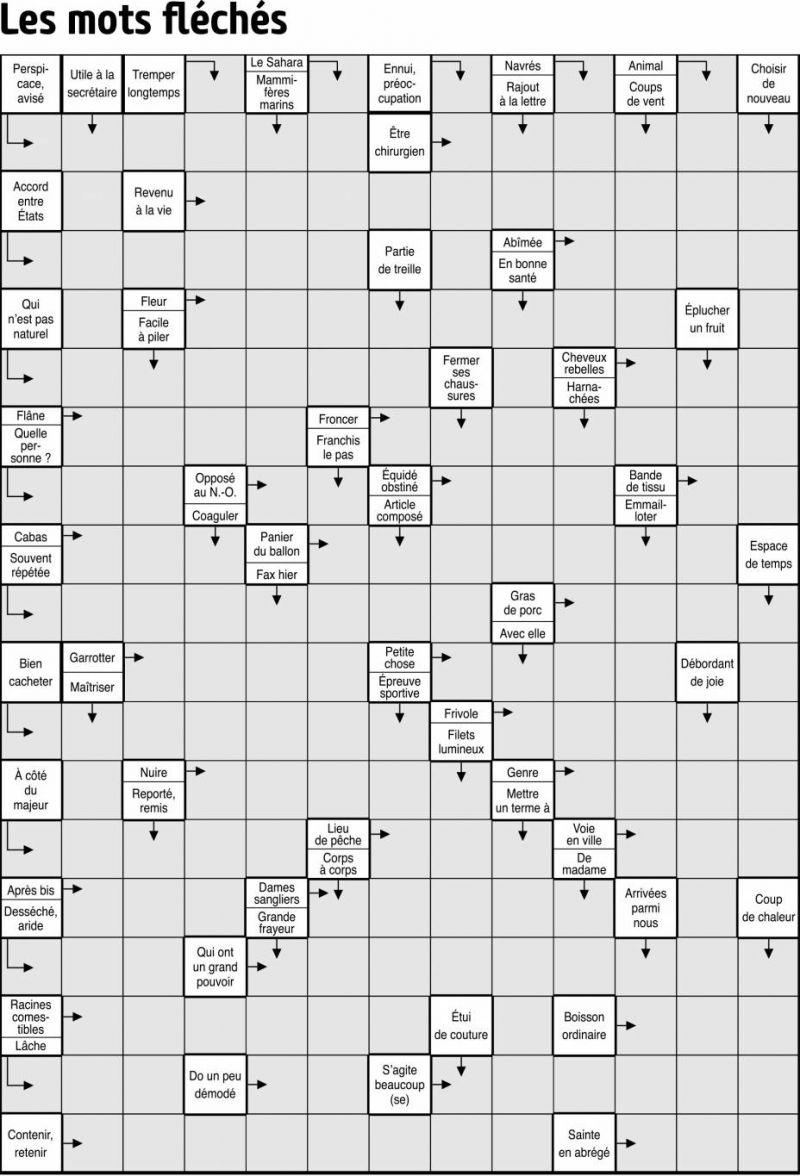 Les mots fléchés