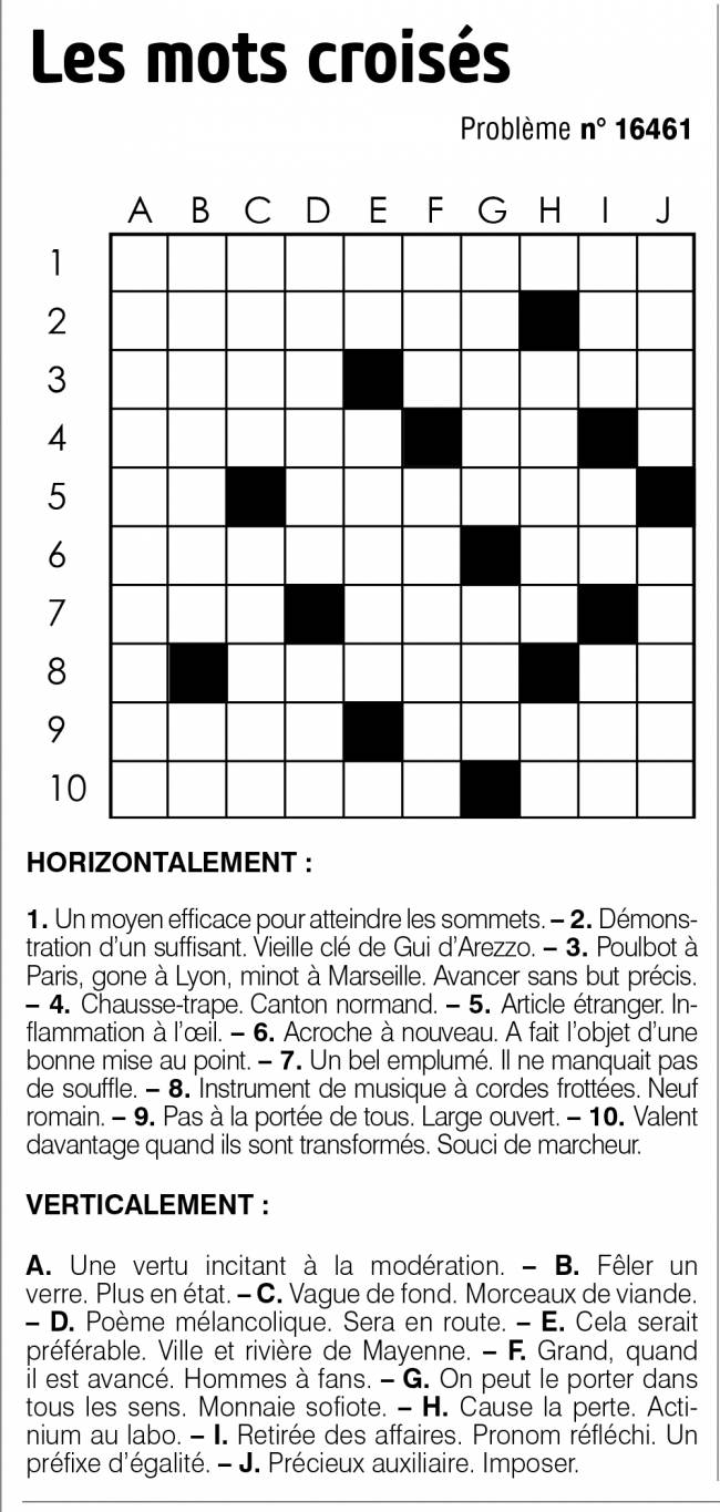 Les mots croisés