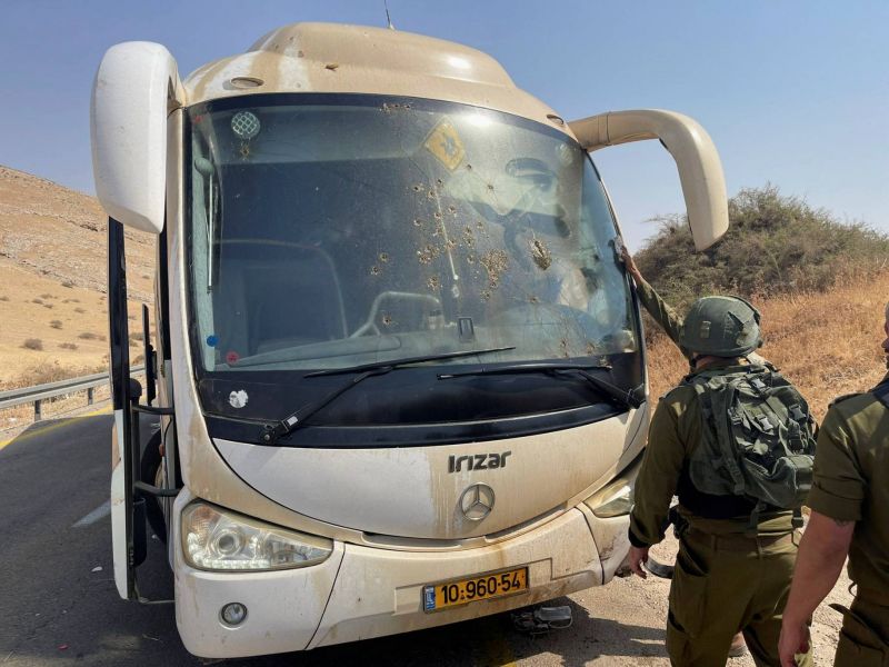 Palestinians fire on bus with Israeli troops in West Bank, six hurt