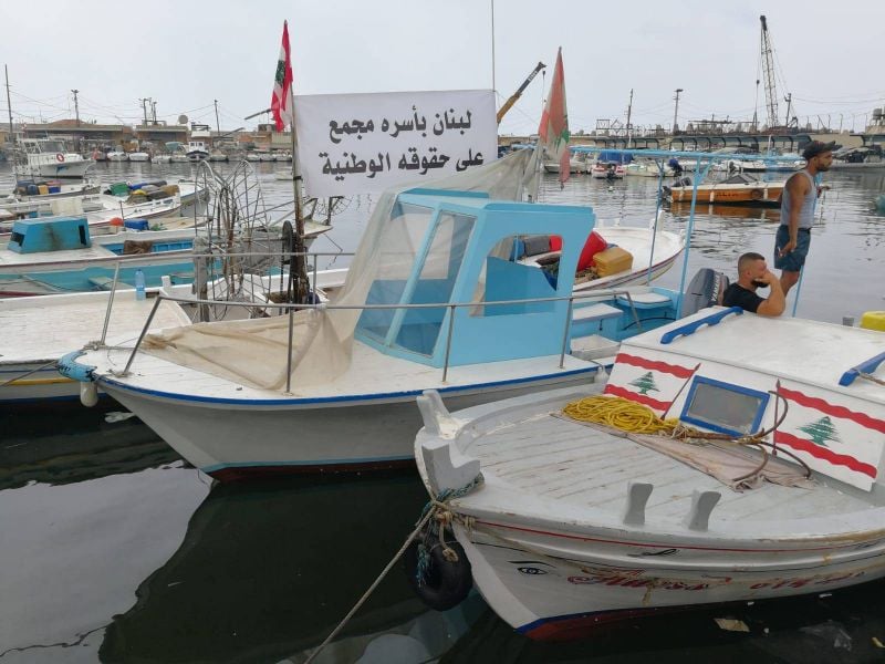 From north to south, boats sail with slogans affirming Lebanon's right to its offshore gas wealth