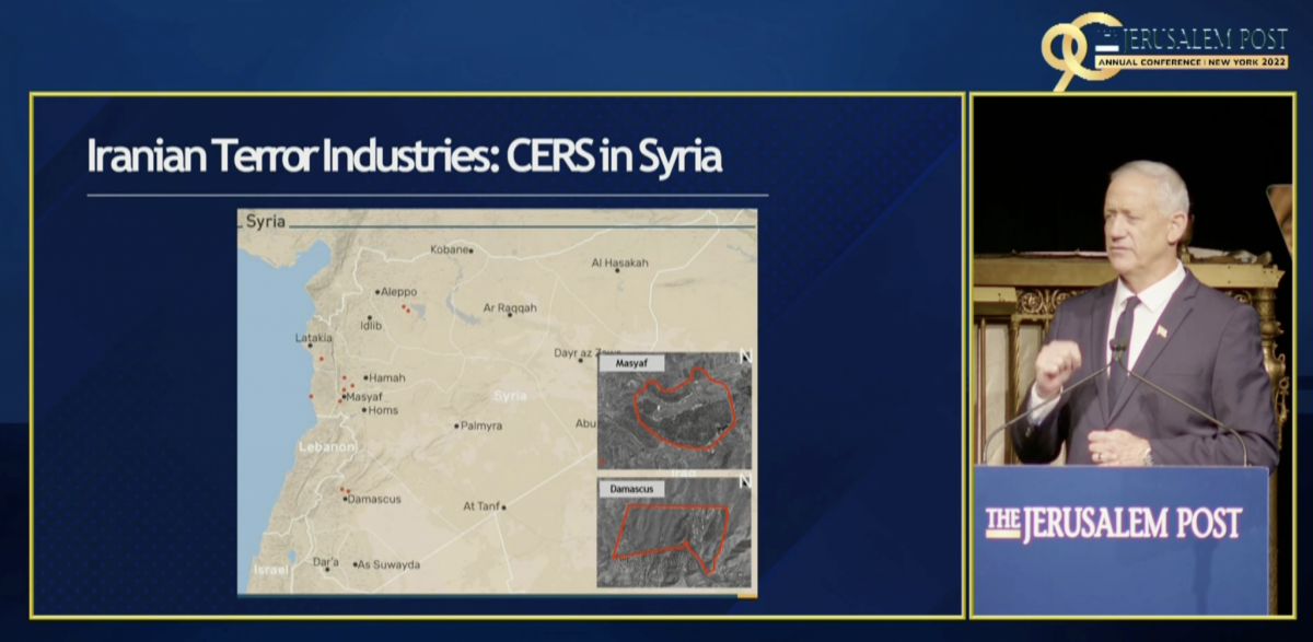 Syrian-made missiles, weapons benefit Iran and Hezbollah, Gantz claims