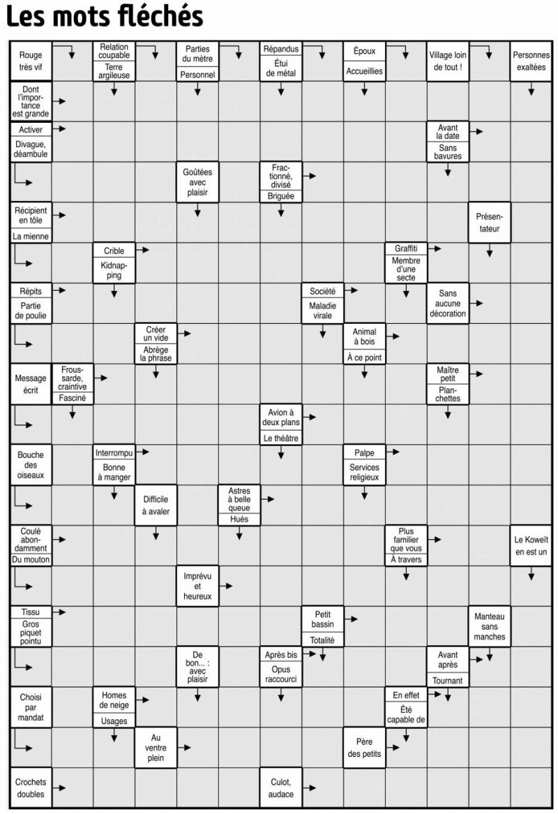 Les mots fléchés