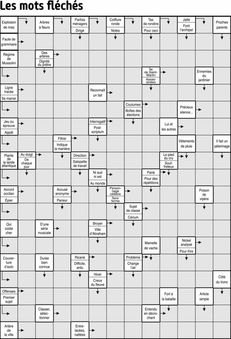 Les mots fléchés