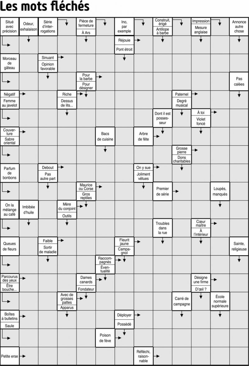 Les mots fléchés