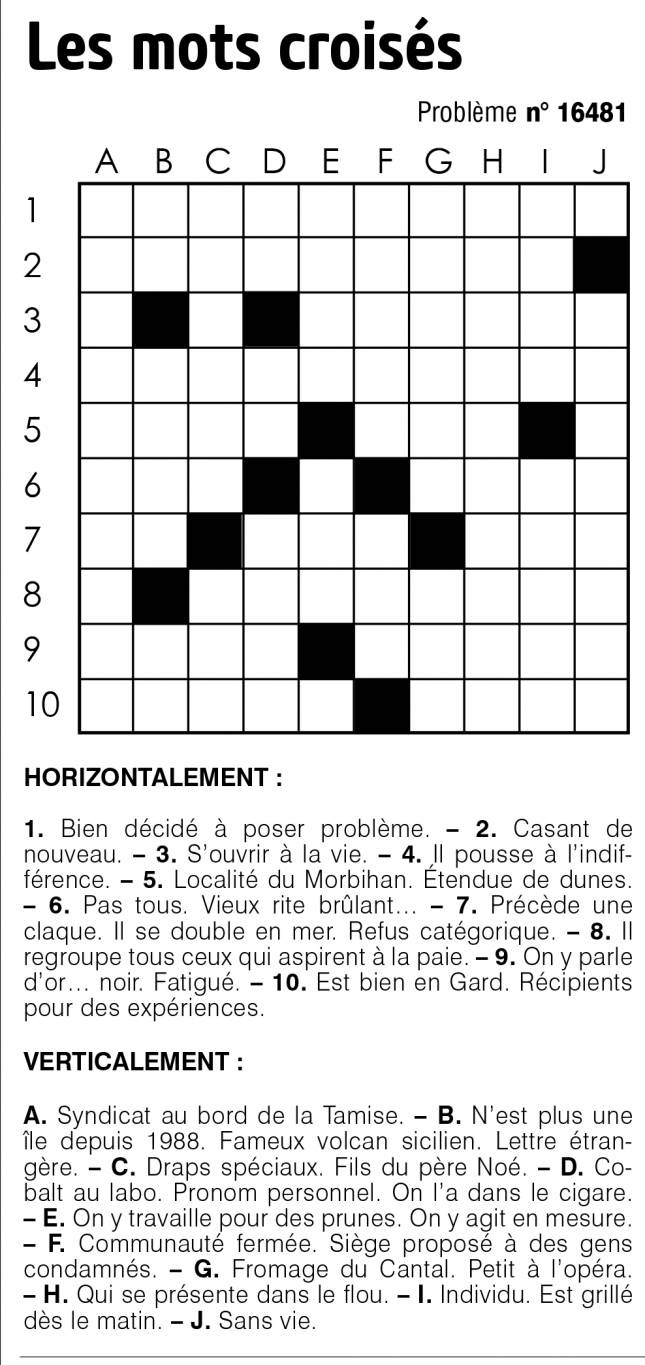 Les mots croisés