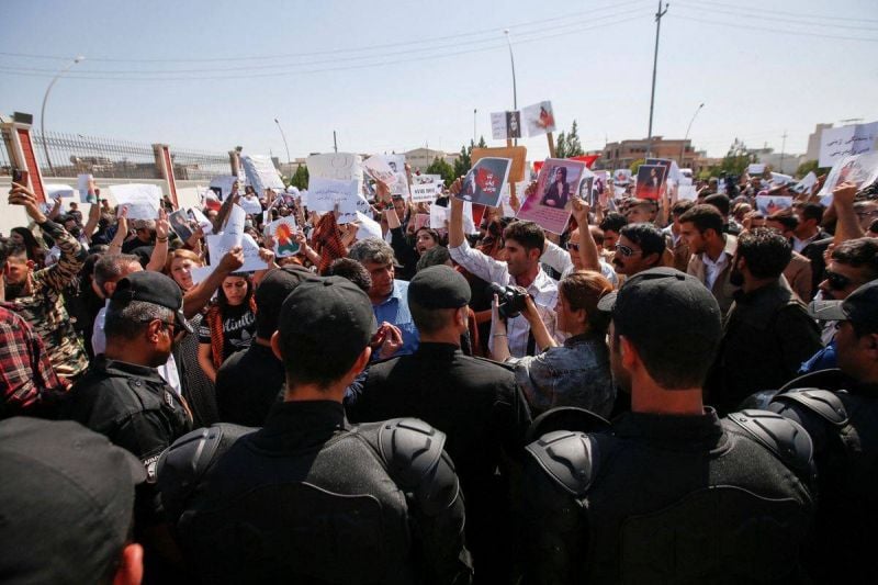 Kurdish protesters rally in Erbil over Mahsa Amini's death