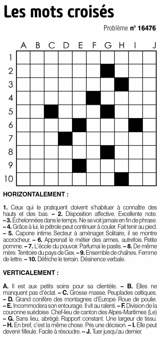 Les mots croisés
