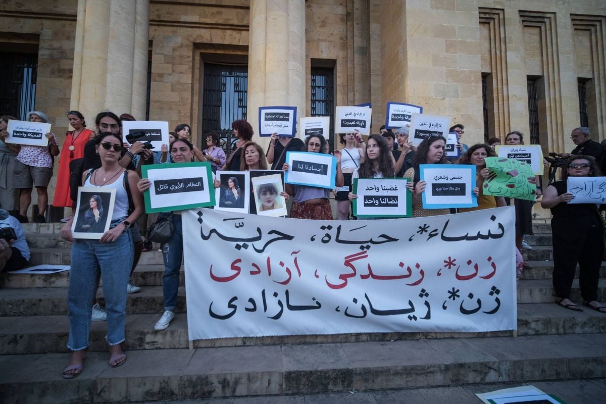 Demonstrators in Beirut show solidarity with Iran's Mahsa Amini protests Demonstrators in Beirut show solidarity with Iran's Mahsa Amini protests