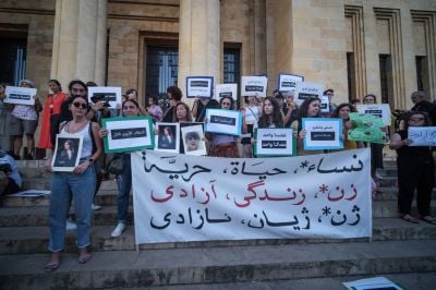 Demonstrators in Beirut show solidarity with Iran's Mahsa Amini protests