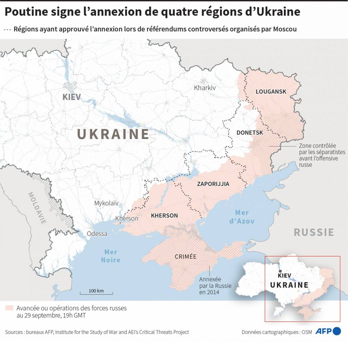 Poutine entérine au Kremlin l’annexion de quatre territoires d’Ukraine