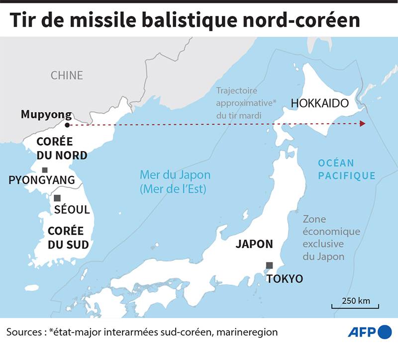 Un missile balistique nord-coréen survole le Japon
