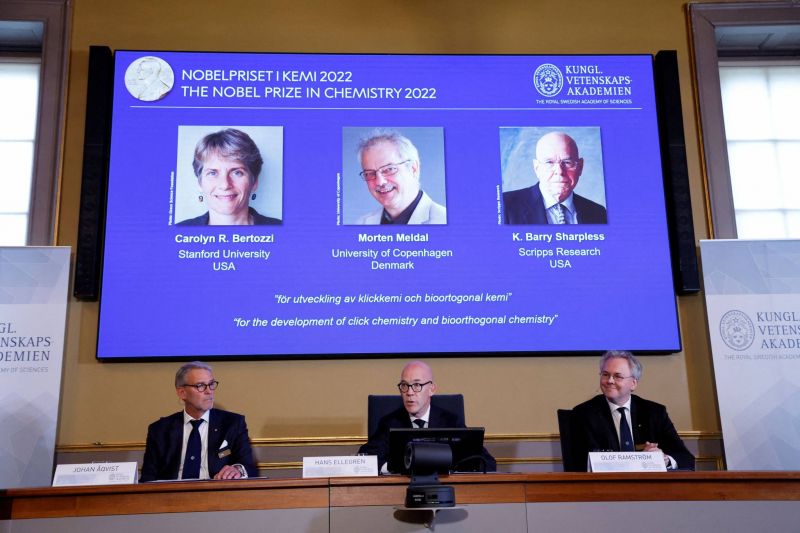 Le Nobel récompense la « chimie click », avec un rarissime double lauréat