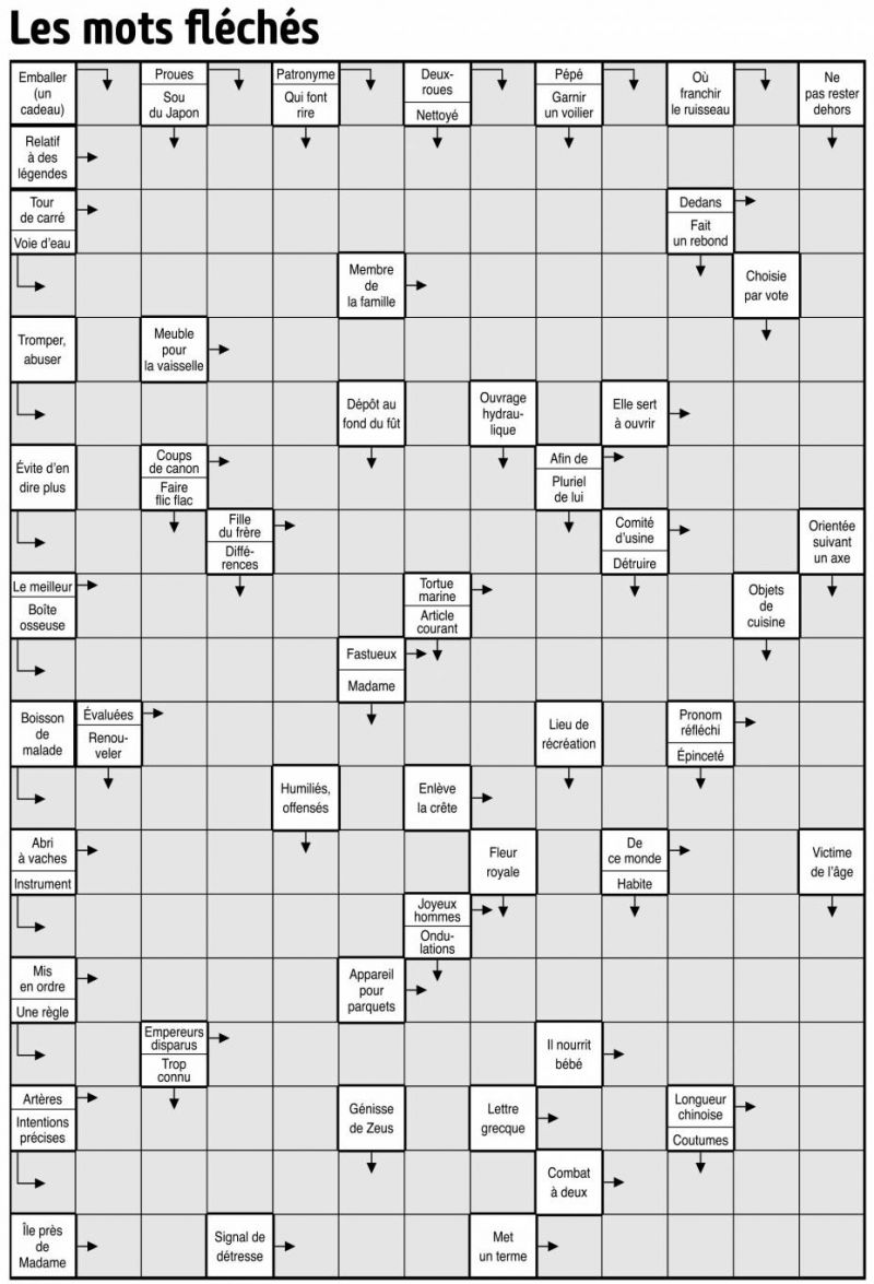 Les mots fléchés