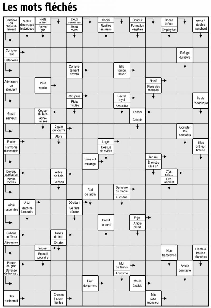 Les mots fléchés