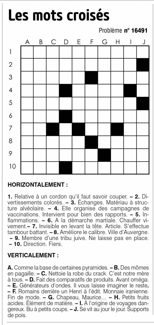 Les mots croisés