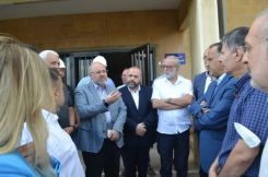 Minister of Health Firas Abiad during his tour in Akkar on Sunday to inspect the areas already affected by the disease. (Courtesy of Michel Hallak)