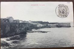 A postcard showing the Beirut quarantine center from the sea in 1907. (Courtesy of the Sami Toubia collection)