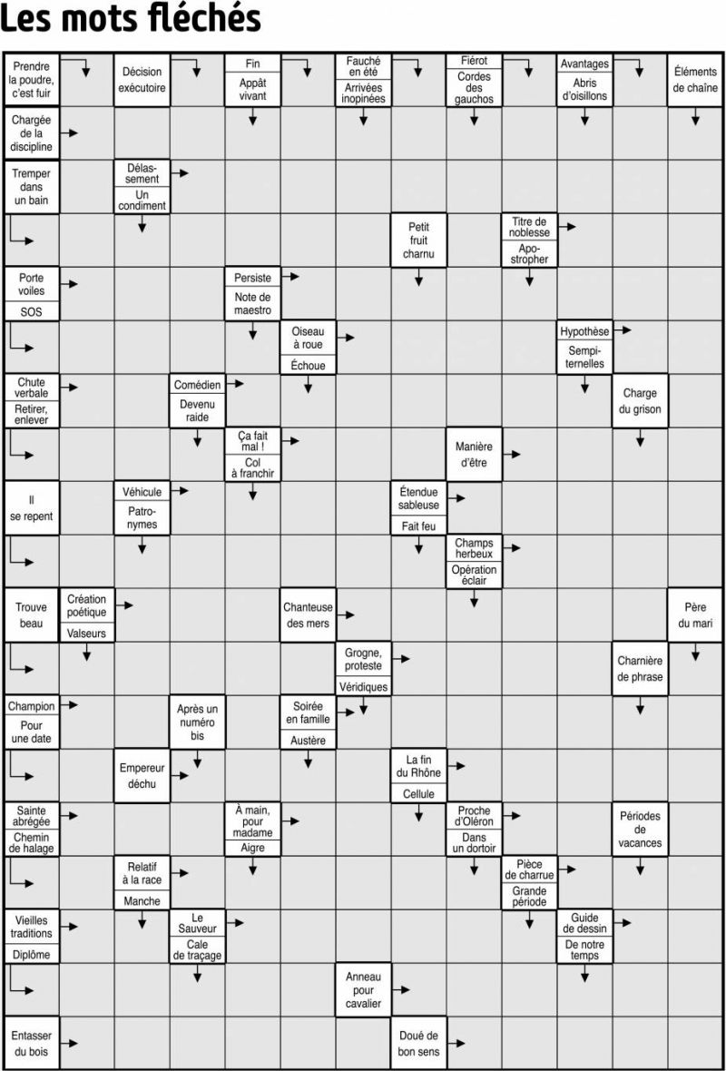 Les mots fléchés