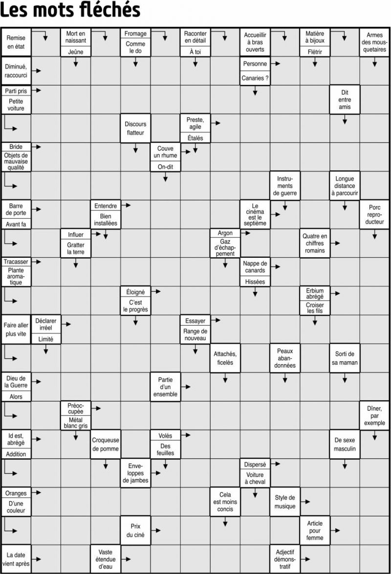 Les mots fléchés