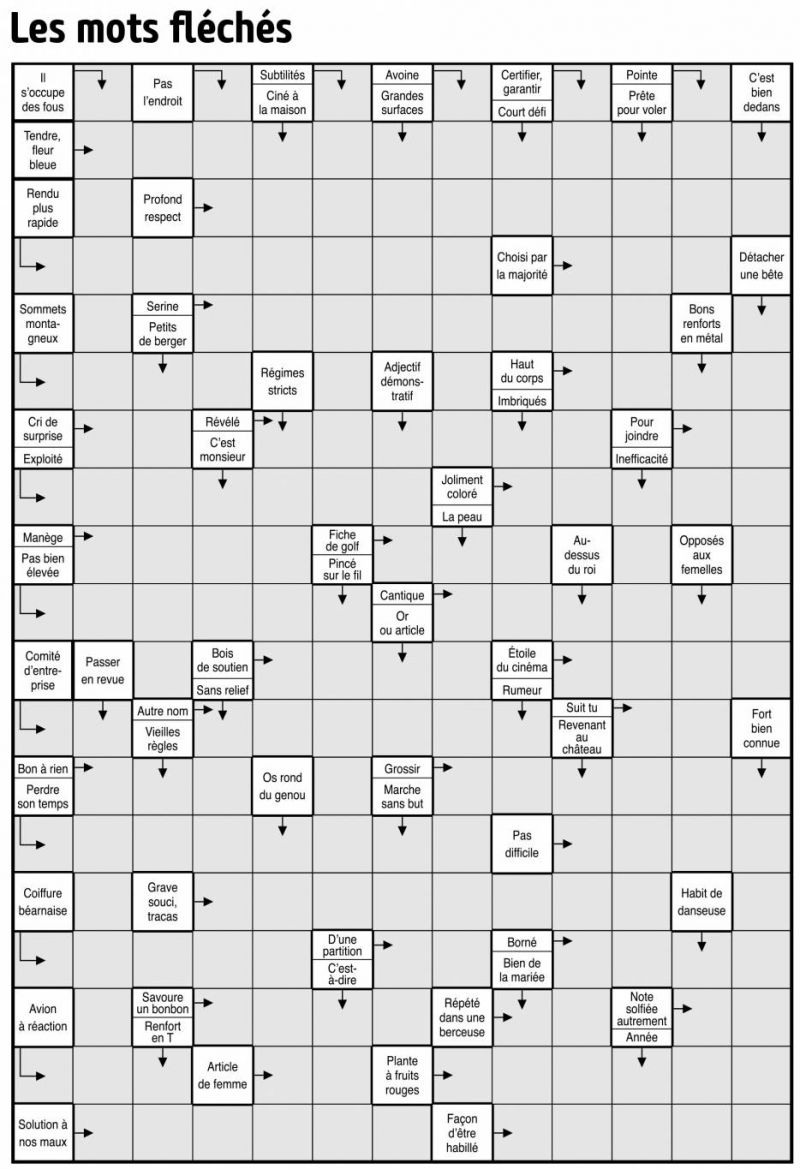 Les mots fléchés