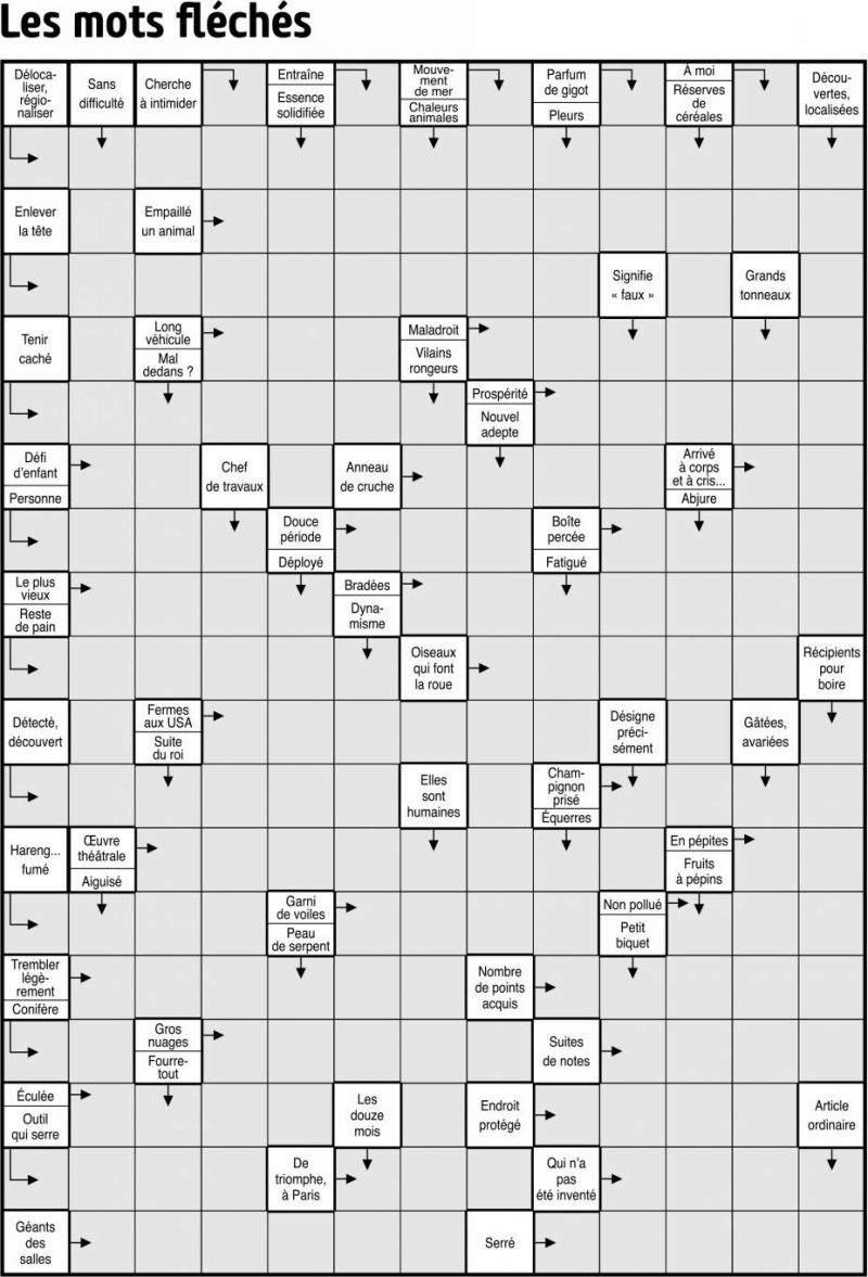 Les mots fléchés