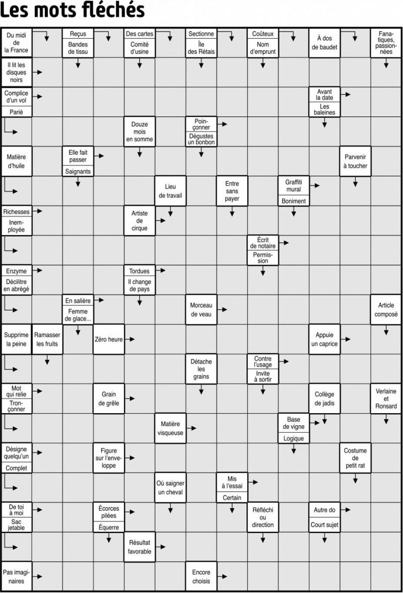 Les mots fléchés