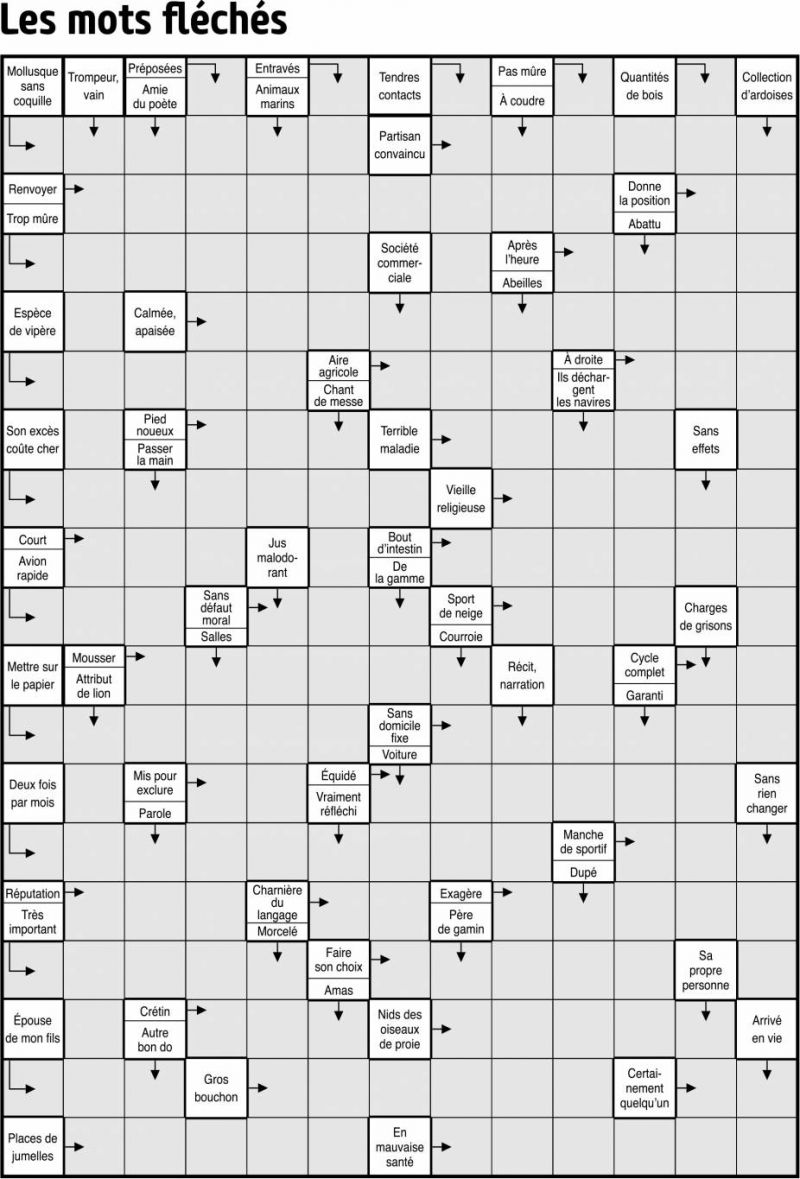 Les mots fléchés